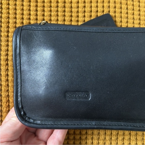 Vintage Coach Black Leather Chunky Case Multipurpose Make-up Money Pouch - Picture 2 of 14